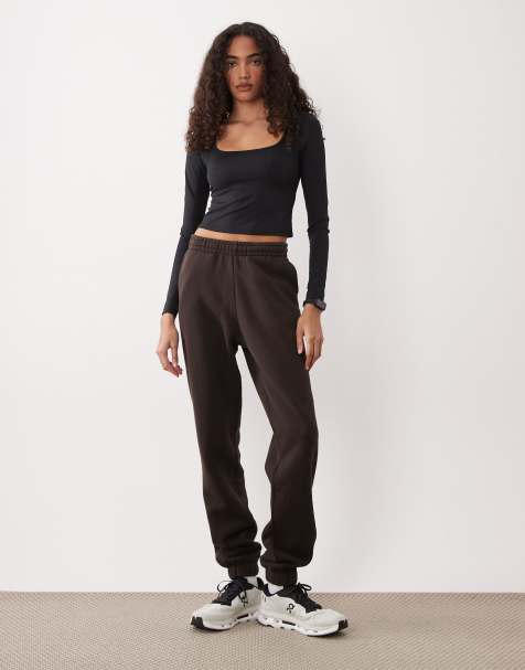 4505 Tall Icon Rest Day heavyweight 440gsm cotton cuffed trackies in washed chocolate - view 1
