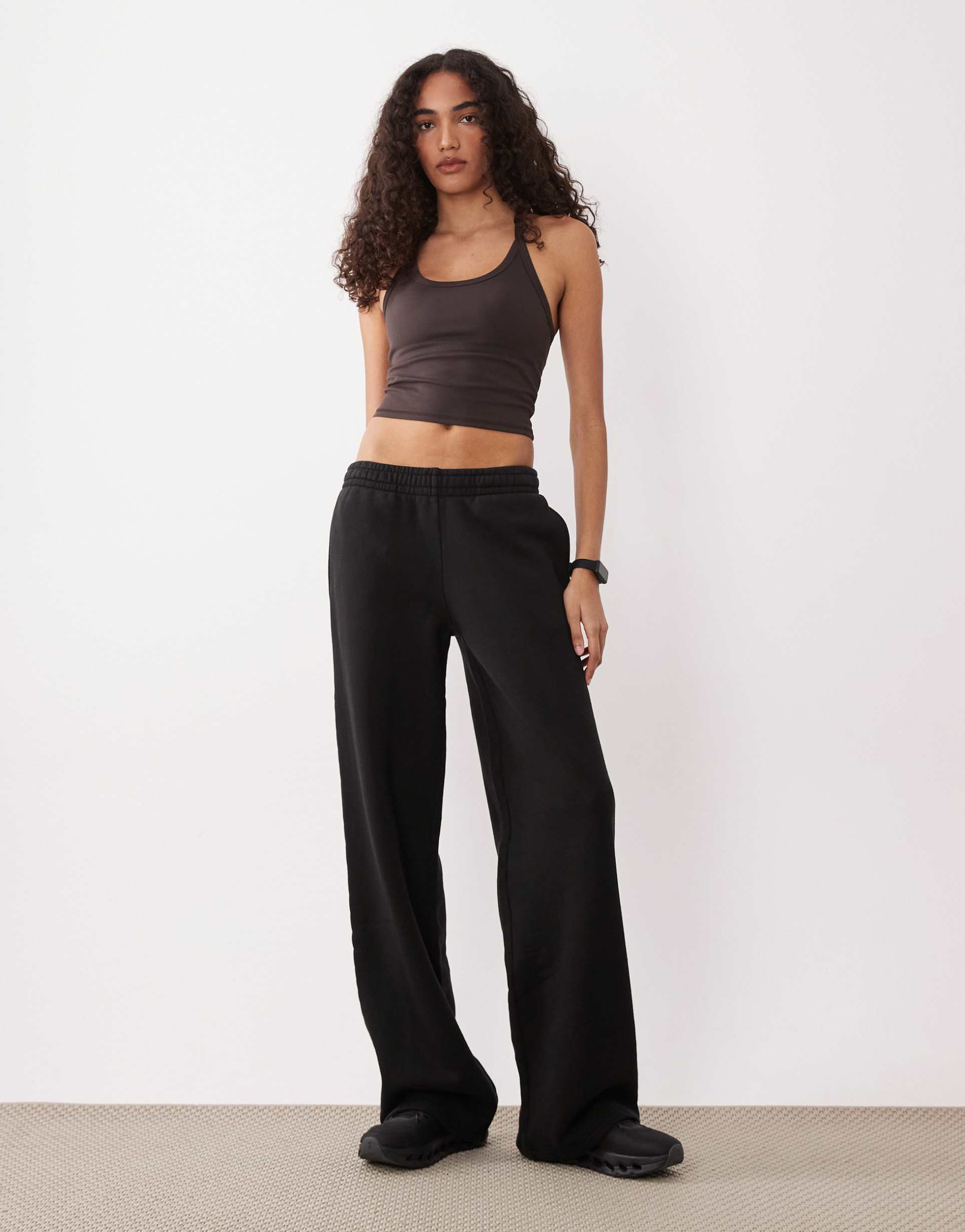 4505 tall icon rest day heavyweight 440gsm cotton wide leg sweatpants in washed black
