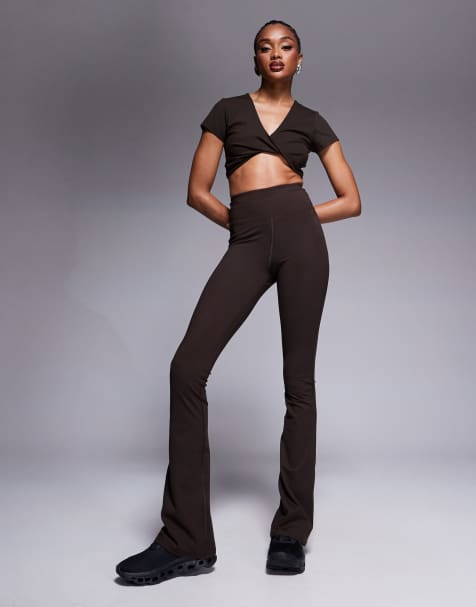 4505 Tall Icon slim kick soft touch yoga leggings in chocolate - view 1