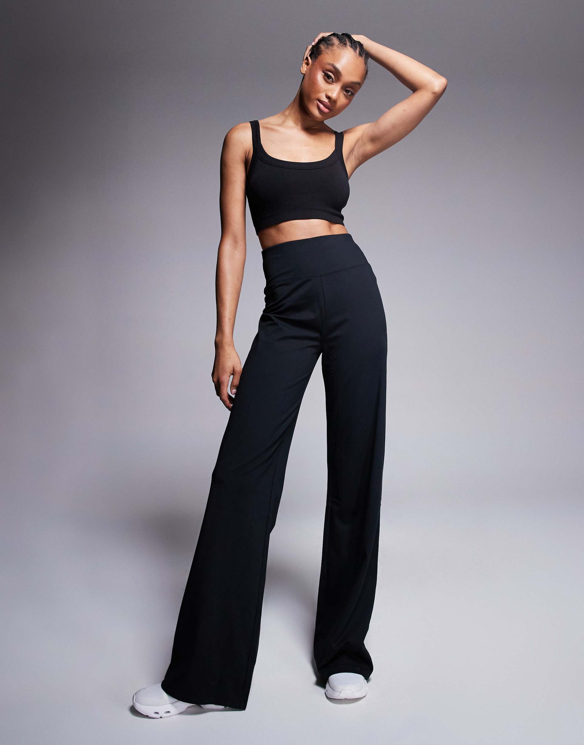 4505 tall icon soft touch high rise wide leg dance pants in black