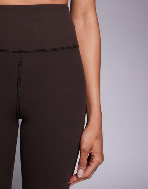 4505 Tall Icon soft touch high waist slim kick yoga legging in chocolate, 3 of 5