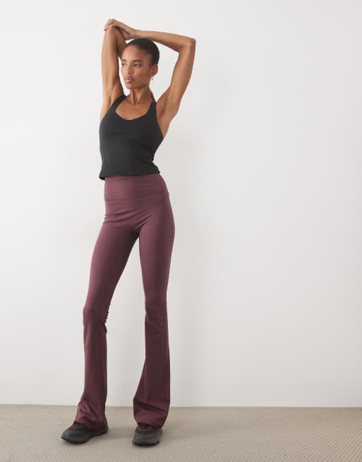 4505 Tall Icon soft touch high waist slim kick yoga legging in plum, 3 of 5