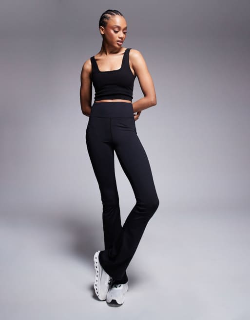 4505 Tall Icon soft touch high waist slim kick yoga leggings in black, 4 of 5