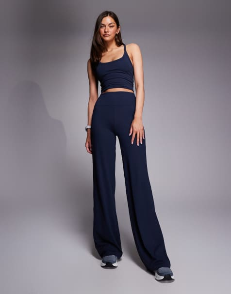4505 Tall Icon soft touch high waist wide leg dance pant in midnight navy - view 1