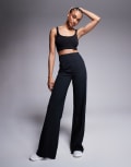 [ASOS] 4505 Tall Icon soft touch high waist wide leg dance pants in black 14 BLACK
