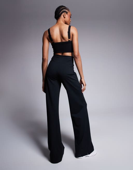4505 Tall Icon soft touch high waist wide leg dance pants in black, 3 of 5