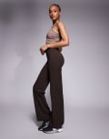 [ASOS] 4505 Tall Icon soft touch high waist wide leg dance pants in chocolate-Brown 14 Chocolate