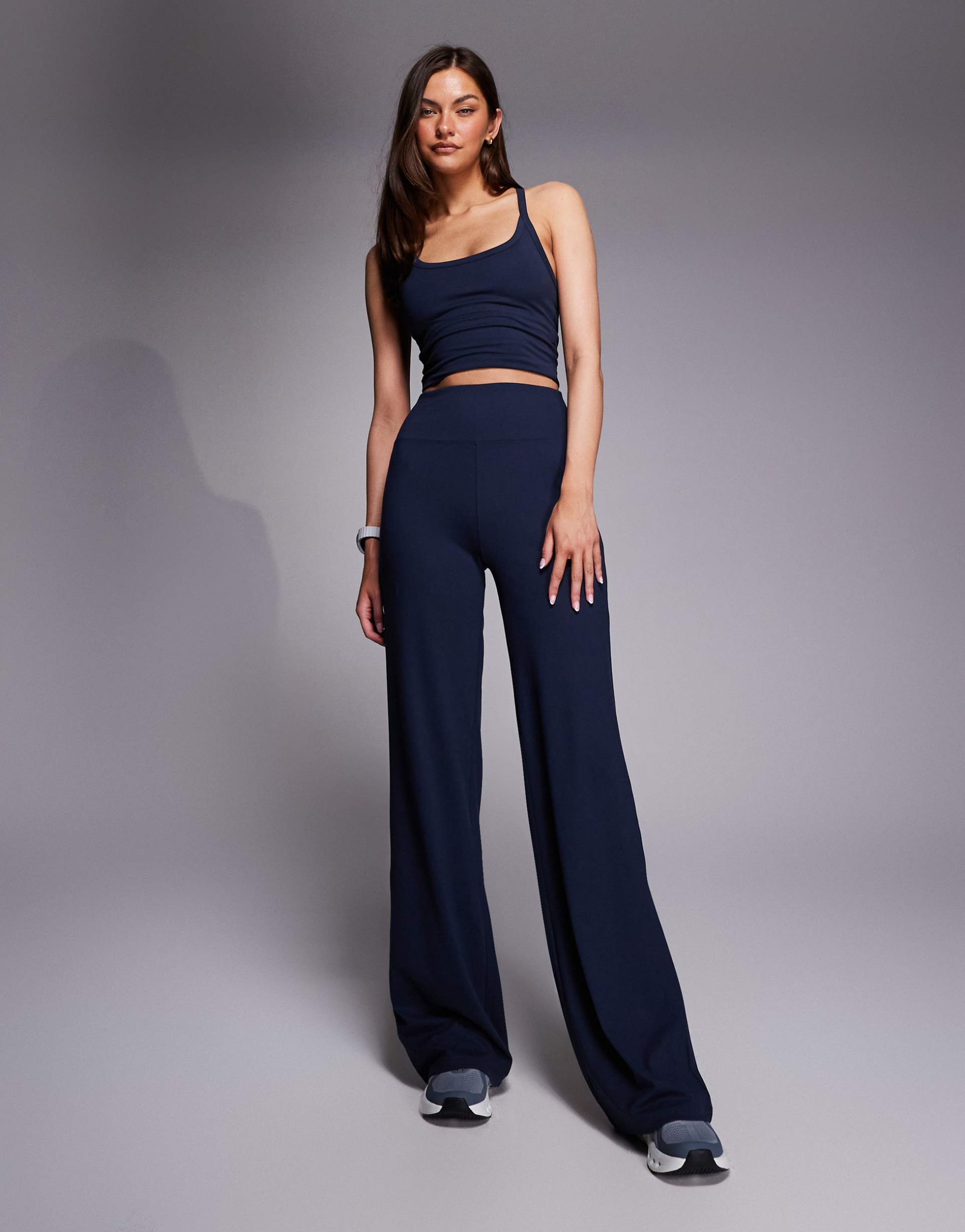 4505 tall icon soft touch high waist wide leg dance pants in midnight navy