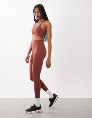 4505 Tall Icon Soft Touch High Waist Yoga Leggings In Brown