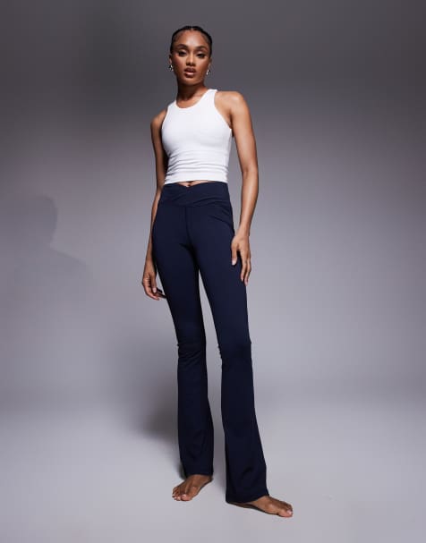 4505 Tall Icon soft touch wrap waist slim kick yoga legging in midnight navy - view 1