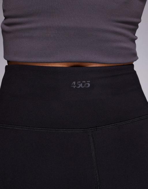 4505 Tall Icon soft touch wrap waist slim kick yoga leggings in black, 4 of 5