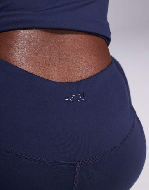 4505 Tall Icon soft touch wrap waist slim kick yoga leggings in midnight navy, 3 of 5