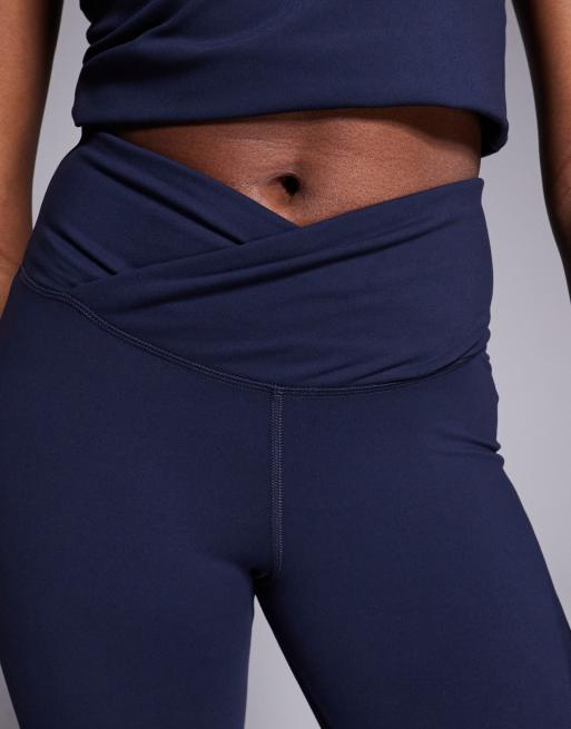 4505 Tall Icon soft touch wrap waist slim kick yoga leggings in midnight navy, 5 of 5