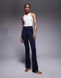 [ASOS] 4505 Tall Icon soft touch wrap waist slim kick yoga leggings in midnight navy 14 Midnight Navy