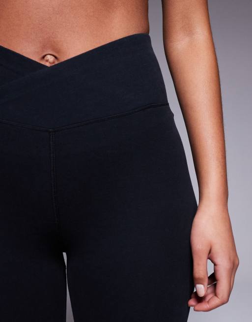 4505 Tall Icon soft touch wrap waist yoga leggings in black, 5 of 5