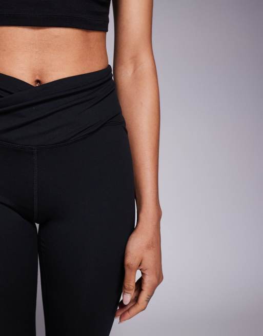 4505 Tall Icon soft touch wrap waist yoga leggings in black, 4 of 5
