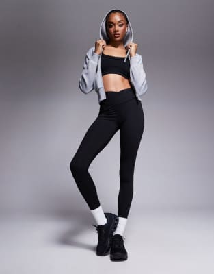 4505 Tall Icon soft touch wrap waist yoga leggings in black