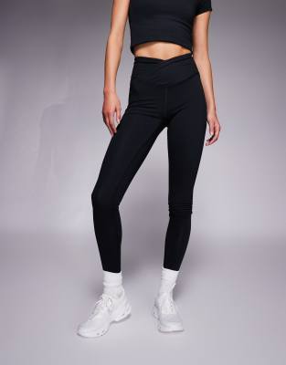 4505 Tall Icon Soft Touch Wrap Waist Yoga Leggings In Black