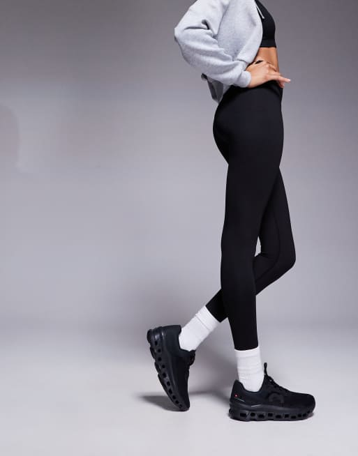 4505 Tall - Icon - Sorte bløde yogaleggings med slå-om-talje, 3 af 5