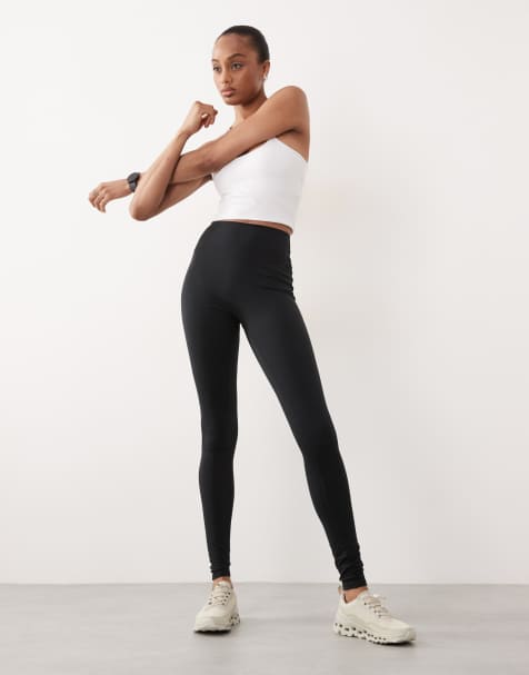 4505 Tall – Icon – Svarta, mjuka yogaleggings med hög midja - view 1