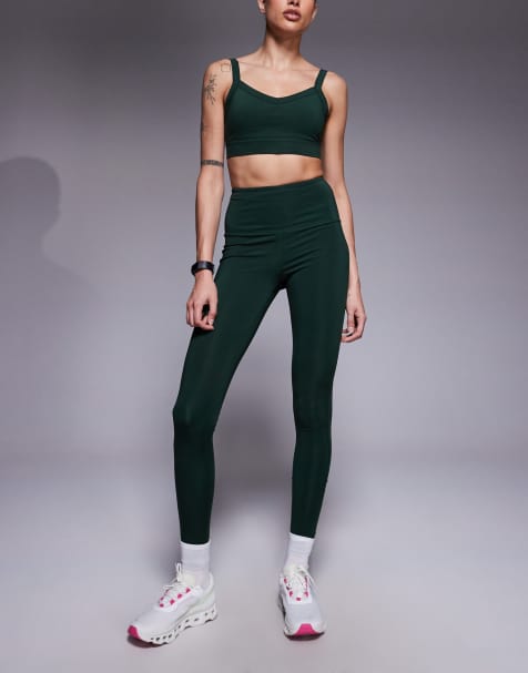 4505 Tall – Lauf-Leggings in Flechtengrün mit hohem Bund und Handytasche mit Reißverschluss - view 1