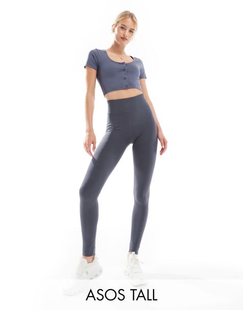 4505 - Tall - Naadloze fitnesslegging met hoge taille in marineblauw - view 1