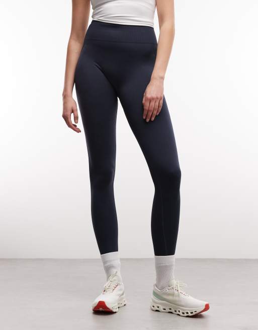 4505 Tall – Nahtlose, figurformende Sport-Leggings in Indigoblau mit hohem Bund, 2 von 5