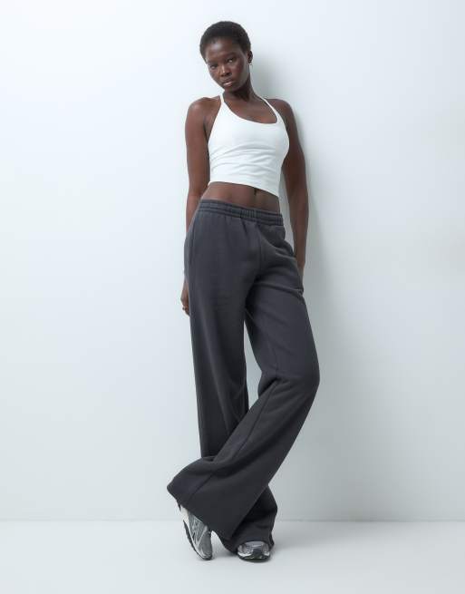 4505 Tall Rest Day 400gsm heavyweight cotton wide leg sweatpants in charcoal, 3 of 5