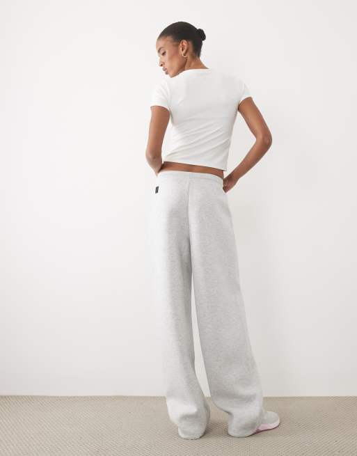 4505 Tall Rest Day barrel leg trackies in scuba-style fabric in grey marl, 5 of 5