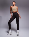 [ASOS] 4505 Tall seamless deep high waist gym leggings in cocoa brown XS Cocoa