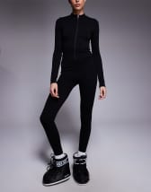 4505 seamless zip front all-in-one in black