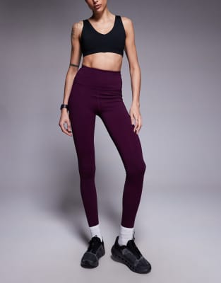 4505 Tall - Ski - Baselayer-Leggings in Pflaume mit Fleece-Rückseite und Thermobehandlung-Lila