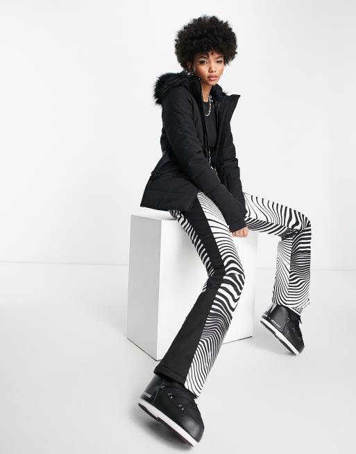 4505 Tall ski belted jacket with faux fur hood , 4 of 4