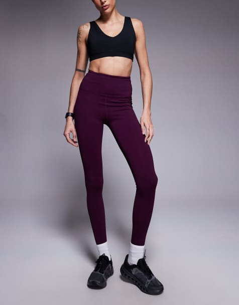 4505 Tall Ski fleece back base layer leggings with thermal treatment in plum - view 1