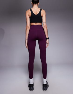 Asos 4505 Ski & Snow 4505 Tall Ski Fleece Back Base Layer Leggings With Thermal Treatment In Purple