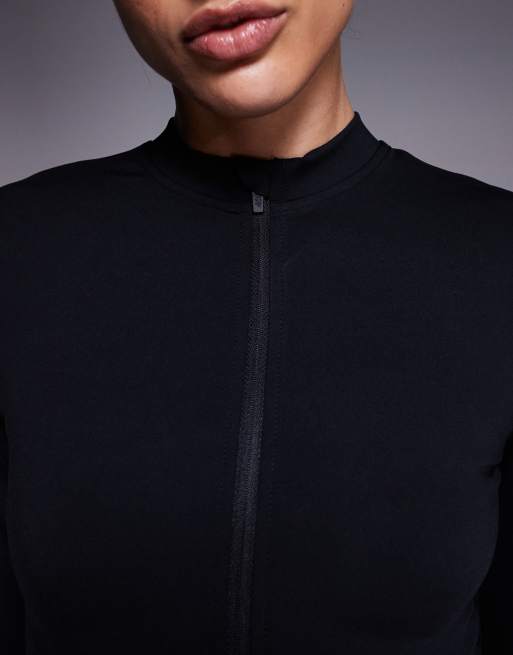 ASOS 4505 Tall Ski thermal fleece back base layer long sleeve unitard with sweat wicking in black