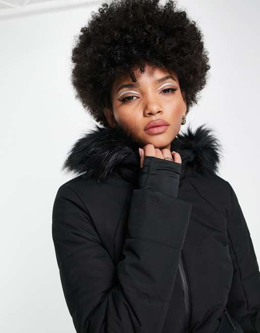 4505 Tall – Ski – Jacke mit Gürtel und Kapuze mit Kunstfellbesatz , 3 von 4