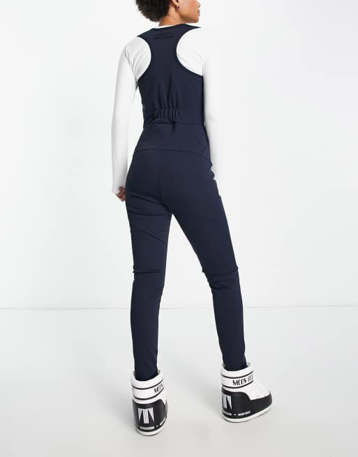 4505 Tall ski scoop front all in one with zip detail in navy , 2 of 4