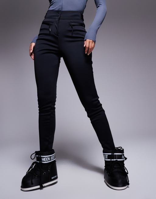 Black Womens Salopettes Slim Fit Womens Slim Fit Snow Pants On Sale