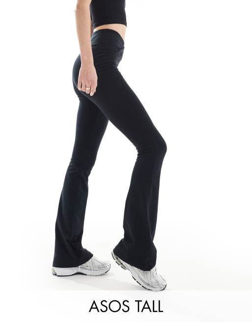 4505 Tall slim kick leggings with wrap waist in soft touch fabric in black 