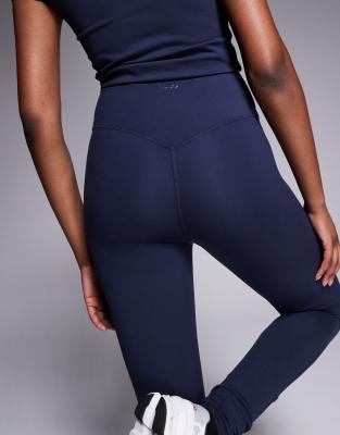Shop 4505 Tall Soft Touch Yoga Gym Leggings With Wrap Waist In Navy
