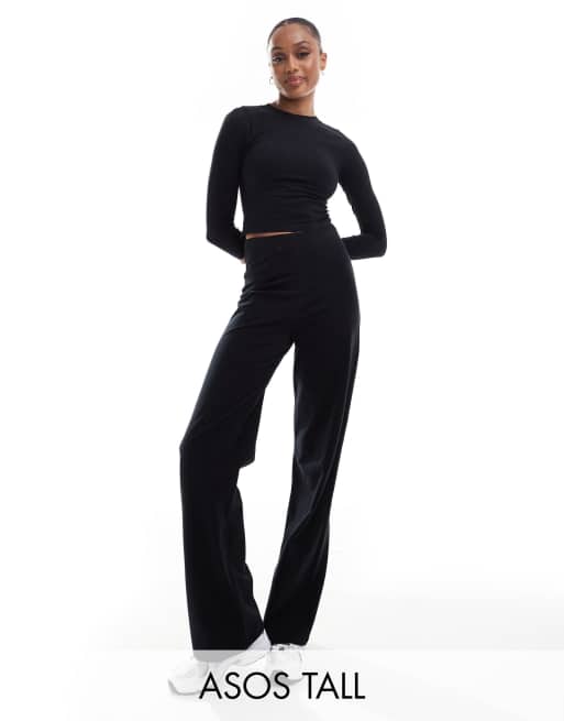 4505 Tall – Studio – Tanzhose in Schwarz mit weitem Bein, weicher Haptik und Markenlogo 