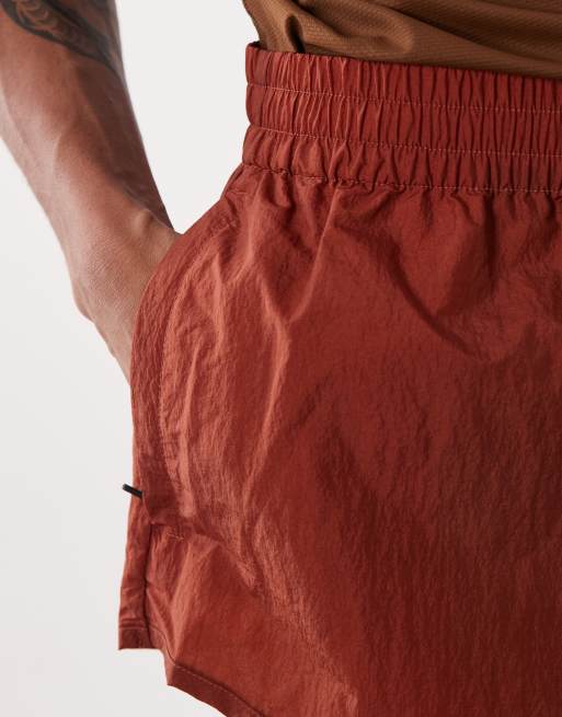 4505 technical nylon 3" training short with zip pockets in rust, 3 of 5
