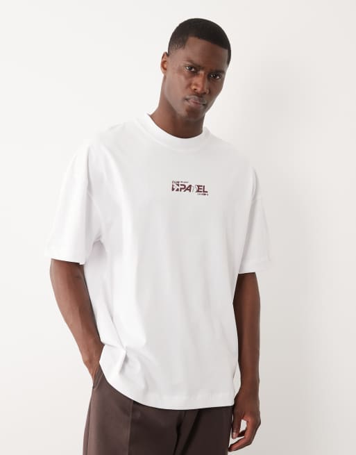 4505 - Tennis - T-shirt oversize en coton épais avec imprimé au dos - Blanc , 5 de 5