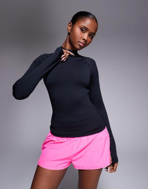 4505 Thermal running 1/4 zip long sleeve baselayer top in black - view 1