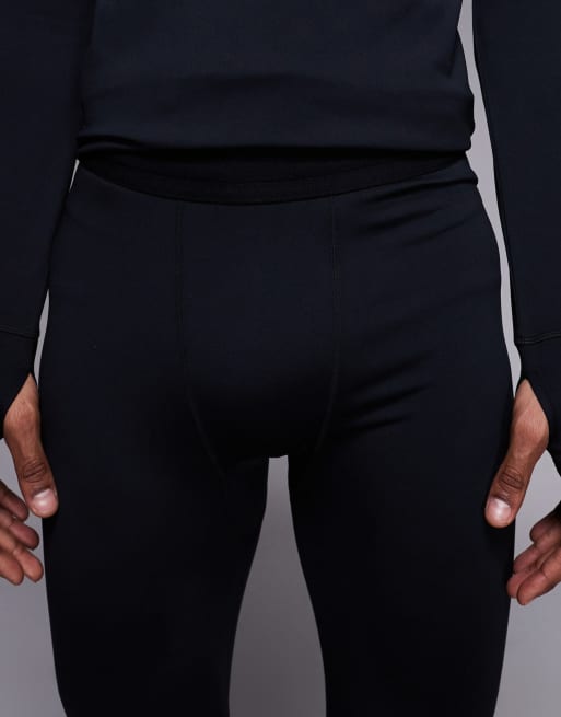 4505 Thermal running base layer tights with phone pocket in black