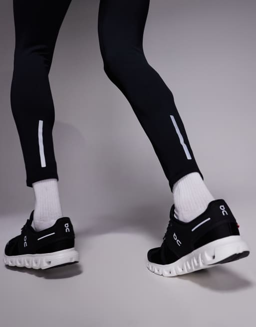 4505 Thermal running base layer tights with phone pocket in black, 5 of 5