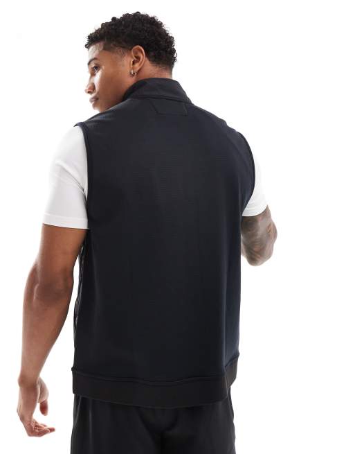 4505 thermal zip up performance running gilet with zip phone pockets in black , 4 of 4