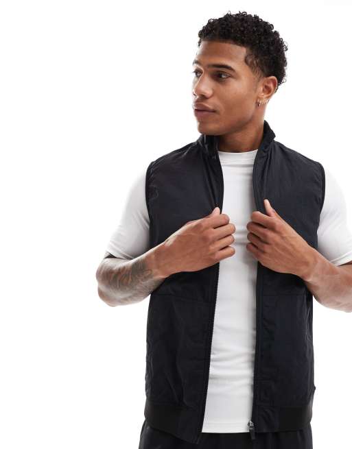 4505 thermal zip up performance running vest with zip phone pockets in black , 2 of 4