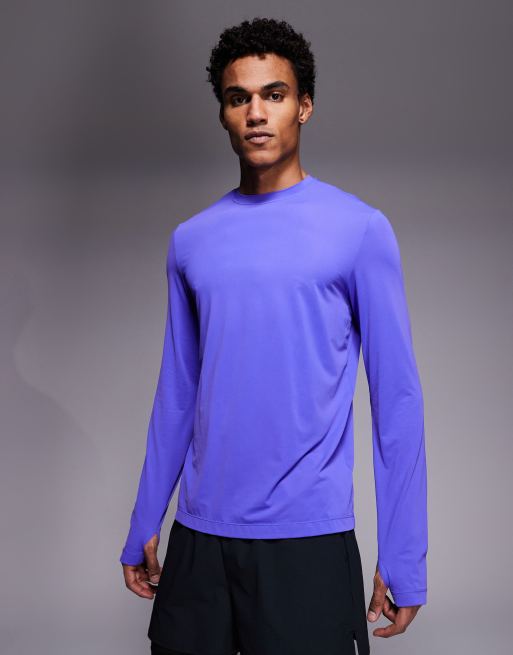 4505 - Top a maniche lunghe da corsa in rete di nylon ad asciugatura rapida color ultravioletto